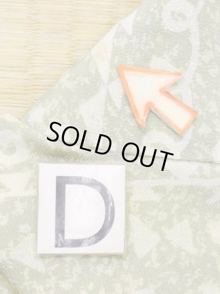 Photo17: M1121F Vintage Japanese women Pale Light Green HAORI short jacket / Silk. Triangle,   (Grade C) (17)