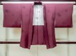 Photo1: M1121H Vintage Japanese women  Dark Dark Red HAORI short jacket / Silk. Flower   (Grade C) (1)