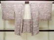 Photo1: M1121I Vintage Japanese women  Grayish Purple HAORI short jacket / Silk. Flower,   (Grade C) (1)