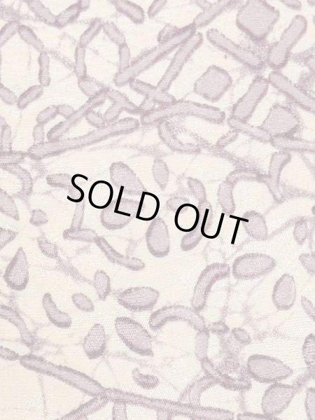 Photo7: M1121I Vintage Japanese women  Grayish Purple HAORI short jacket / Silk. Flower,   (Grade C) (7)