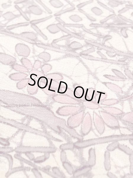 Photo8: M1121I Vintage Japanese women  Grayish Purple HAORI short jacket / Silk. Flower,   (Grade C) (8)