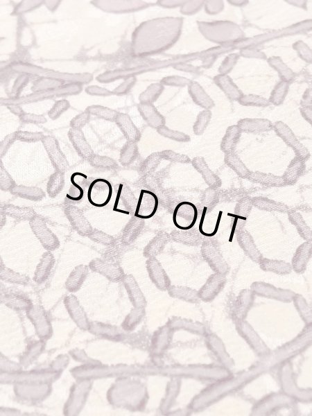 Photo9: M1121I Vintage Japanese women  Grayish Purple HAORI short jacket / Silk. Flower,   (Grade C) (9)