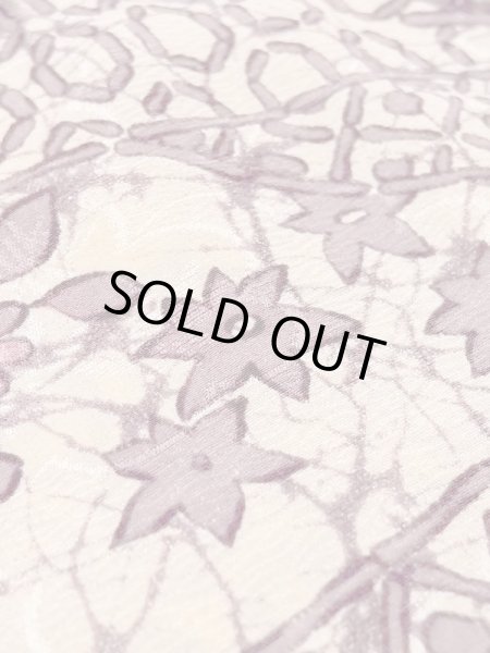 Photo10: M1121I Vintage Japanese women  Grayish Purple HAORI short jacket / Silk. Flower,   (Grade C) (10)