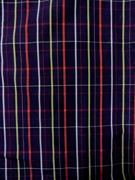 Photo3: Mint M1121J Vintage Japanese women   Indigo Blue HAORI short jacket / Silk. Plaid Checks   (Grade A) (3)