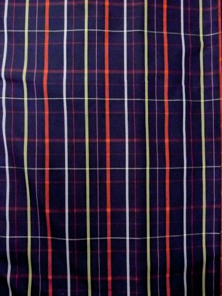 Photo4: Mint M1121J Vintage Japanese women   Indigo Blue HAORI short jacket / Silk. Plaid Checks   (Grade A) (4)