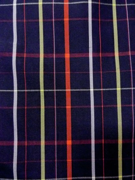 Photo5: Mint M1121J Vintage Japanese women   Indigo Blue HAORI short jacket / Silk. Plaid Checks   (Grade A) (5)
