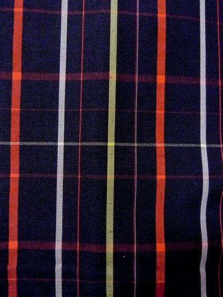 Photo6: Mint M1121J Vintage Japanese women   Indigo Blue HAORI short jacket / Silk. Plaid Checks   (Grade A) (6)