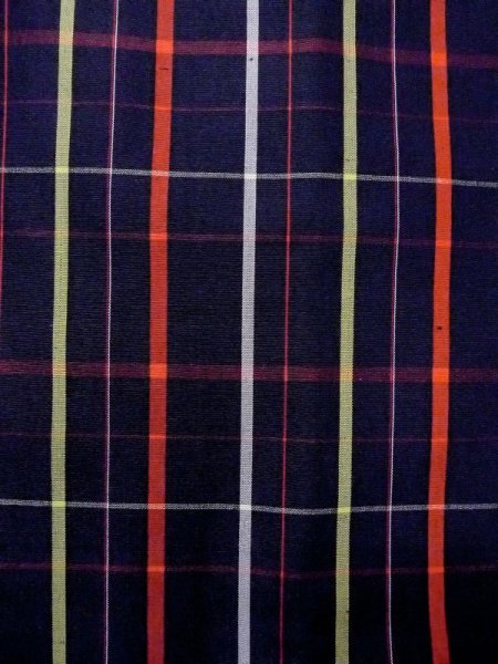 Photo7: Mint M1121J Vintage Japanese women   Indigo Blue HAORI short jacket / Silk. Plaid Checks   (Grade A) (7)