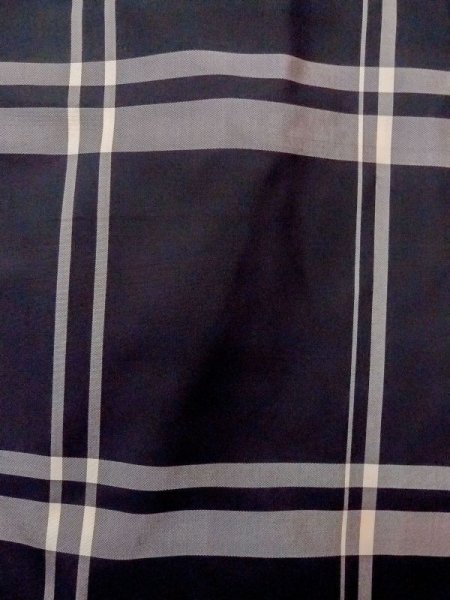 Photo7: M1121M Vintage Japanese women   Black HAORI short jacket / Silk. Plaid Checks   (Grade B) (7)