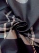 Photo11: M1121M Vintage Japanese women   Black HAORI short jacket / Silk. Plaid Checks   (Grade B) (11)