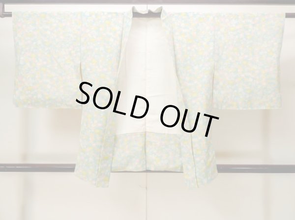 Photo1: Mint M1121O Vintage Japanese women   Multi Color HAORI short jacket / Silk. Flower,   (Grade A) (1)