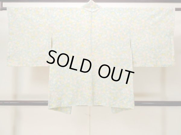 Photo2: Mint M1121O Vintage Japanese women   Multi Color HAORI short jacket / Silk. Flower,   (Grade A) (2)