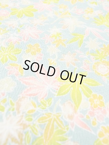 Photo7: Mint M1121O Vintage Japanese women   Multi Color HAORI short jacket / Silk. Flower,   (Grade A) (7)