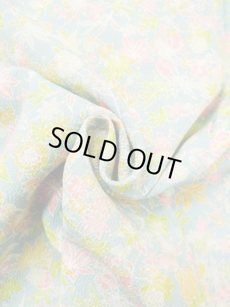 Photo11: Mint M1121O Vintage Japanese women   Multi Color HAORI short jacket / Silk. Flower,   (Grade A) (11)