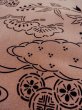 Photo9: M1121P Vintage Japanese women  Pale Brown HAORI short jacket / Silk. Chrysanthemum,   (Grade B) (9)