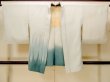 Photo1: M1121Q Vintage Japanese women  Pale Light Blue HAORI short jacket / Silk. MOMIJI maple leaf   (Grade C) (1)