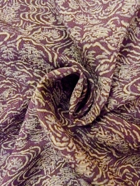 Photo11: M1121U Vintage Japanese women Pale Grayish Purple HAORI short jacket / Silk. Mountain,   (Grade C) (11)