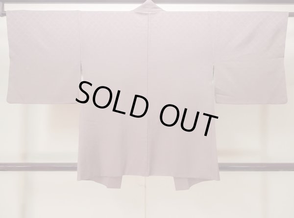 Photo2: M1122B Vintage Japanese women  Grayish Wisteria HAORI short jacket / Silk.    (Grade B) (2)