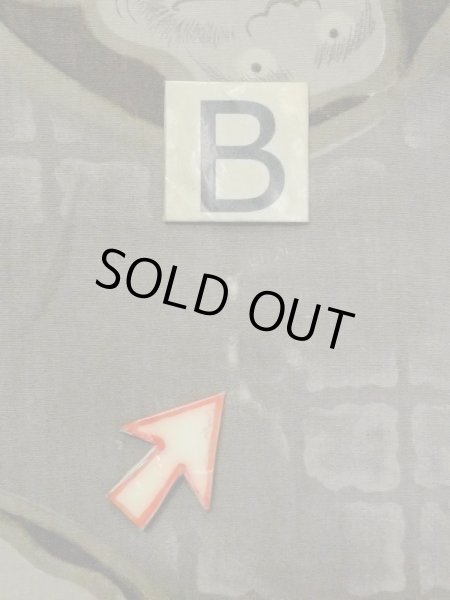 Photo13: M1128A Vintage Japanese  Dark Gray Men's Juban / Silk. Quadrangle "Daruma" design. Aging deterioration. There is an impression from use.  (Grade D) (13)