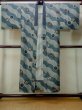 Photo1: M1128C Vintage Japanese   Gray Men's Juban / Cotton. Flower,   (Grade B) (1)
