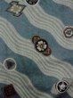 Photo4: M1128C Vintage Japanese   Gray JUBAN undergarment / Cotton. Flower,   (Grade B) (4)