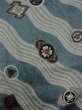 Photo4: M1128C Vintage Japanese   Gray Men's Juban / Cotton. Flower,   (Grade B) (4)