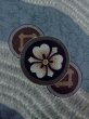 Photo6: M1128C Vintage Japanese   Gray Men's Juban / Cotton. Flower,   (Grade B) (6)