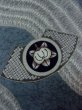 Photo7: M1128C Vintage Japanese   Gray Men's Juban / Cotton. Flower,   (Grade B) (7)