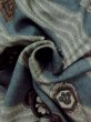Photo11: M1128C Vintage Japanese   Gray Men's Juban / Cotton. Flower,   (Grade B) (11)