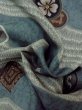 Photo12: M1128C Vintage Japanese   Gray Men's Juban / Cotton. Flower,   (Grade B) (12)