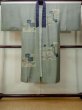 Photo1: M1128D Vintage Japanese  Grayish Green Men's Juban / Silk. Flower, There is an impression from use.  (Grade C) (1)