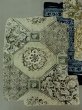 Photo6: M1128D Vintage Japanese  Grayish Green Men's Juban / Silk. Flower, There is an impression from use.  (Grade C) (6)