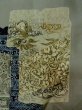 Photo7: M1128D Vintage Japanese  Grayish Green Men's Juban / Silk. Flower, There is an impression from use.  (Grade C) (7)