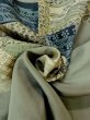 Photo12: M1128D Vintage Japanese  Grayish Green Men's Juban / Silk. Flower, There is an impression from use.  (Grade C) (12)