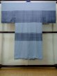 Photo2: M1128E Vintage Japanese  Grayish Light Blue JUBAN undergarment / Silk. Plaid Checks   (Grade B) (2)