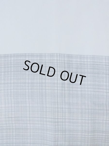 Photo3: M1128E Vintage Japanese  Grayish Light Blue Men's Juban / Silk. Plaid Checks   (Grade B) (3)