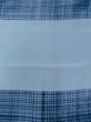 Photo4: M1128E Vintage Japanese  Grayish Light Blue JUBAN undergarment / Silk. Plaid Checks   (Grade B) (4)