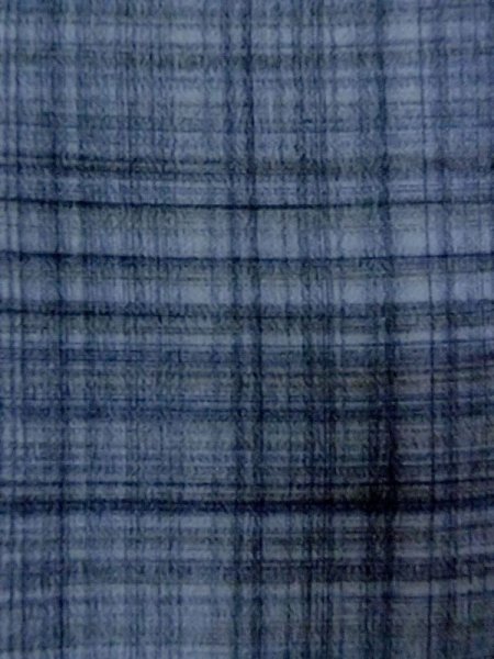 Photo5: M1128E Vintage Japanese  Grayish Light Blue Men's Juban / Silk. Plaid Checks   (Grade B) (5)