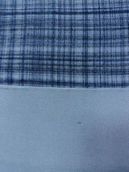 Photo6: M1128E Vintage Japanese  Grayish Light Blue Men's Juban / Silk. Plaid Checks   (Grade B) (6)