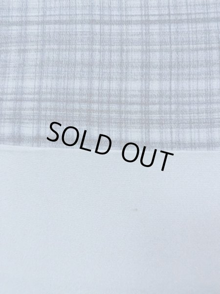 Photo6: M1128E Vintage Japanese  Grayish Light Blue Men's Juban / Silk. Plaid Checks   (Grade B) (6)