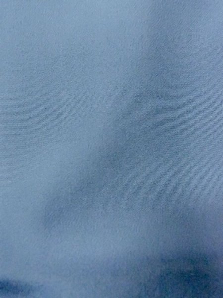 Photo7: M1128E Vintage Japanese  Grayish Light Blue Men's Juban / Silk. Plaid Checks   (Grade B) (7)