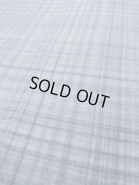 Photo8: M1128E Vintage Japanese  Grayish Light Blue Men's Juban / Silk. Plaid Checks   (Grade B) (8)