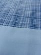 Photo9: M1128E Vintage Japanese  Grayish Light Blue JUBAN undergarment / Silk. Plaid Checks   (Grade B) (9)