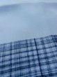 Photo10: M1128E Vintage Japanese  Grayish Light Blue JUBAN undergarment / Silk. Plaid Checks   (Grade B) (10)