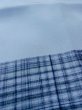 Photo10: M1128E Vintage Japanese  Grayish Light Blue Men's Juban / Silk. Plaid Checks   (Grade B) (10)