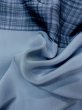 Photo11: M1128E Vintage Japanese  Grayish Light Blue JUBAN undergarment / Silk. Plaid Checks   (Grade B) (11)