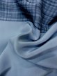 Photo11: M1128E Vintage Japanese  Grayish Light Blue Men's Juban / Silk. Plaid Checks   (Grade B) (11)