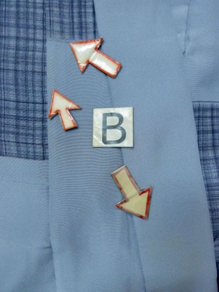 Photo15: M1128E Vintage Japanese  Grayish Light Blue Men's Juban / Silk. Plaid Checks   (Grade B) (15)