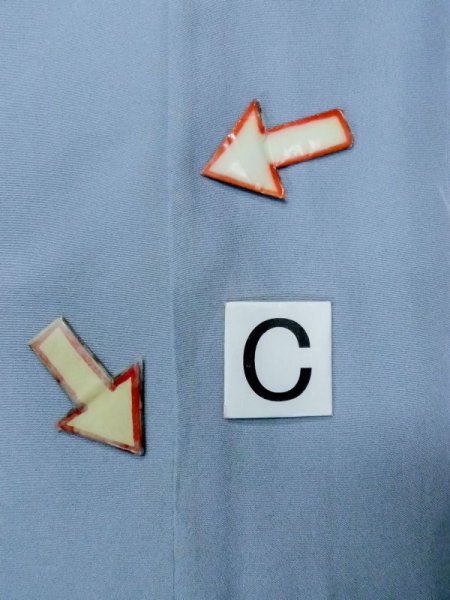 Photo16: M1128E Vintage Japanese  Grayish Light Blue Men's Juban / Silk. Plaid Checks   (Grade B) (16)