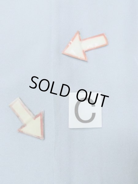 Photo16: M1128E Vintage Japanese  Grayish Light Blue Men's Juban / Silk. Plaid Checks   (Grade B) (16)